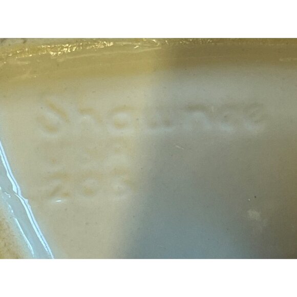 Vintage MCM Mid Century Modern Shawnee 205 Ivory Gold Flaked Boomerang Ash Tray - Picture 5 of 7